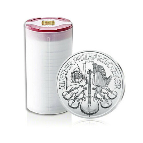 Wiener Philharmoniker Silbermünzen im tube